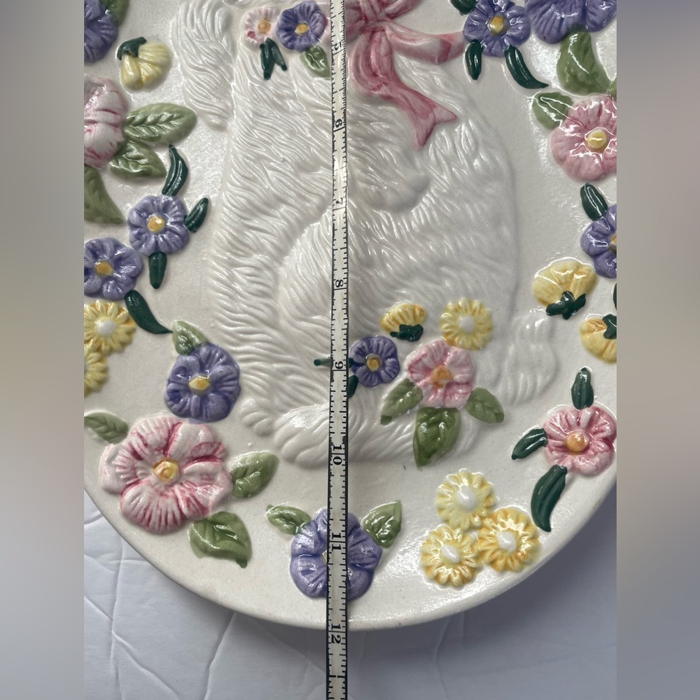 WBI Holiday Rabbit Hand Painted Ceramic Plate - Picture 7 of 7